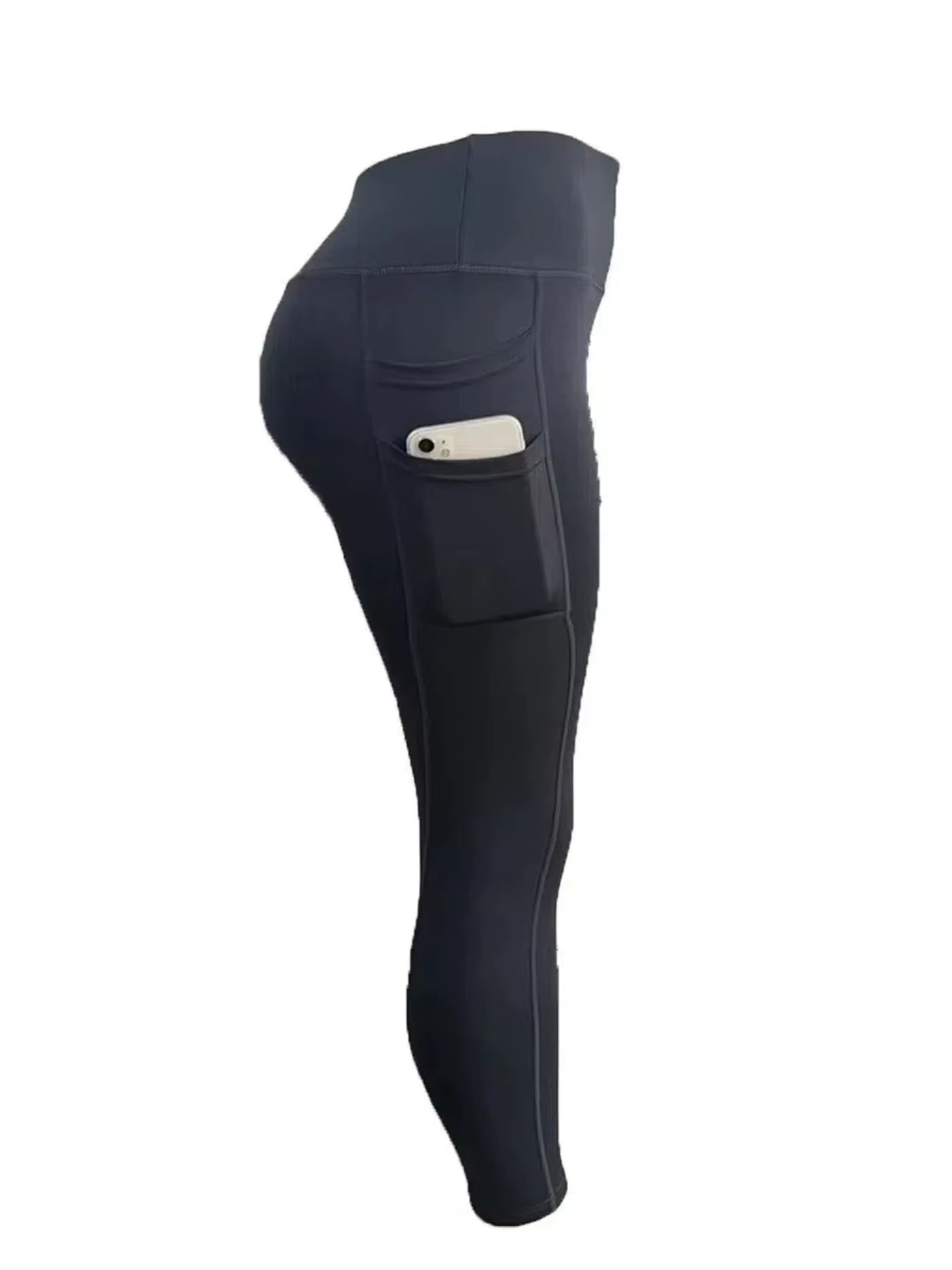 Double-Layer Side Pockets Yoga Leggings Casual Sports Comfortable Breathable High Waist Tummy Control Fitness Sportswear Pants